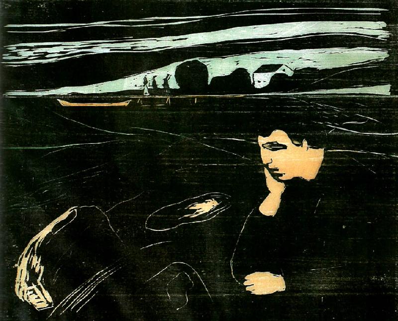 Edvard Munch melankoli oil painting image